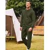 image:imageCOOFANDY Mens Tracksuit 2 Piece Hoodie Sweatsuit Sets Casual Athletic Jogging Suits Waffle Plaid Jacquard OutfitsArmy Green