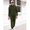 image:imageCOOFANDY Mens Tracksuit 2 Piece Hoodie Sweatsuit Sets Casual Athletic Jogging Suits Waffle Plaid Jacquard OutfitsArmy Green
