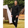 image:imageCOOFANDY Mens Tracksuit 2 Piece Hoodie Sweatsuit Sets Casual Athletic Jogging Suits Waffle Plaid Jacquard OutfitsBlack