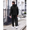 image:imageCOOFANDY Mens Tracksuit 2 Piece Hoodie Sweatsuit Sets Casual Athletic Jogging Suits Waffle Plaid Jacquard OutfitsBlack