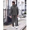 image:imageCOOFANDY Mens Tracksuit 2 Piece Hoodie Sweatsuit Sets Casual Athletic Jogging Suits Waffle Plaid Jacquard OutfitsDark Gray