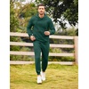 image:imageCOOFANDY Mens Tracksuit 2 Piece Hoodie Sweatsuit Sets Casual Athletic Jogging Suits Waffle Plaid Jacquard OutfitsGreen
