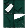 image:imageCOOFANDY Mens Tracksuit 2 Piece Hoodie Sweatsuit Sets Casual Athletic Jogging Suits Waffle Plaid Jacquard OutfitsGreen