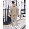 image:imageCOOFANDY Mens Tracksuit 2 Piece Hoodie Sweatsuit Sets Casual Athletic Jogging Suits Waffle Plaid Jacquard OutfitsKhaki