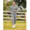 image:imageCOOFANDY Mens Tracksuit 2 Piece Hoodie Sweatsuit Sets Casual Athletic Jogging Suits Waffle Plaid Jacquard OutfitsLight Grey