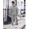 image:imageCOOFANDY Mens Tracksuit 2 Piece Hoodie Sweatsuit Sets Casual Athletic Jogging Suits Waffle Plaid Jacquard OutfitsLight Grey