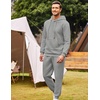 image:imageCOOFANDY Mens Tracksuit 2 Piece Hoodie Sweatsuit Sets Casual Athletic Jogging Suits Waffle Plaid Jacquard OutfitsLight Grey