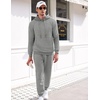 image:imageCOOFANDY Mens Tracksuit 2 Piece Hoodie Sweatsuit Sets Casual Athletic Jogging Suits Waffle Plaid Jacquard OutfitsLight Grey