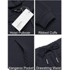 image:imageCOOFANDY Mens Tracksuit 2 Piece Hoodie Sweatsuit Sets Casual Athletic Jogging Suits Waffle Plaid Jacquard OutfitsNavy Blue