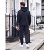 image:imageCOOFANDY Mens Tracksuit 2 Piece Hoodie Sweatsuit Sets Casual Athletic Jogging Suits Waffle Plaid Jacquard OutfitsNavy Blue