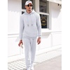 image:imageCOOFANDY Mens Tracksuit 2 Piece Hoodie Sweatsuit Sets Casual Athletic Jogging Suits Waffle Plaid Jacquard OutfitsWhite