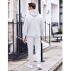 image:imageCOOFANDY Mens Tracksuit 2 Piece Hoodie Sweatsuit Sets Casual Athletic Jogging Suits Waffle Plaid Jacquard OutfitsWhite