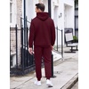 image:imageCOOFANDY Mens Tracksuit 2 Piece Hoodie Sweatsuit Sets Casual Athletic Jogging Suits Waffle Plaid Jacquard OutfitsWine Red