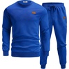 image:imageCOOFANDY Mens Tracksuit 2 Piece Set Crewneck Sweatsuits Jogging Suit Sets Long Sleeve Jacquard Pullover Shirt OutfitsBright Blue