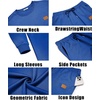 image:imageCOOFANDY Mens Tracksuit 2 Piece Set Crewneck Sweatsuits Jogging Suit Sets Long Sleeve Jacquard Pullover Shirt OutfitsBright Blue