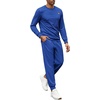 image:imageCOOFANDY Mens Tracksuit 2 Piece Set Crewneck Sweatsuits Jogging Suit Sets Long Sleeve Jacquard Pullover Shirt OutfitsBright Blue