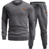image:imageCOOFANDY Mens Tracksuit 2 Piece Set Crewneck Sweatsuits Jogging Suit Sets Long Sleeve Jacquard Pullover Shirt OutfitsDark Grey