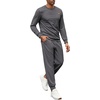 image:imageCOOFANDY Mens Tracksuit 2 Piece Set Crewneck Sweatsuits Jogging Suit Sets Long Sleeve Jacquard Pullover Shirt OutfitsDark Grey