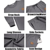 image:imageCOOFANDY Mens Tracksuit 2 Piece Set Crewneck Sweatsuits Jogging Suit Sets Long Sleeve Jacquard Pullover Shirt OutfitsDark Grey