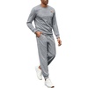 image:imageCOOFANDY Mens Tracksuit 2 Piece Set Crewneck Sweatsuits Jogging Suit Sets Long Sleeve Jacquard Pullover Shirt OutfitsLight Grey