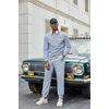image:imageCOOFANDY Mens Tracksuit 2 Piece Set Crewneck Sweatsuits Jogging Suit Sets Long Sleeve Jacquard Pullover Shirt OutfitsLight Grey