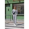 image:imageCOOFANDY Mens Tracksuit 2 Piece Set Crewneck Sweatsuits Jogging Suit Sets Long Sleeve Jacquard Pullover Shirt OutfitsLight Grey