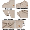 image:imageCOOFANDY Mens Tracksuit 2 Piece Set Crewneck Sweatsuits Jogging Suit Sets Long Sleeve Jacquard Pullover Shirt OutfitsMedium Khaki