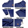 image:imageCOOFANDY Mens Tracksuit 2 Piece Set Crewneck Sweatsuits Jogging Suit Sets Long Sleeve Jacquard Pullover Shirt OutfitsNavy Blue