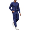 image:imageCOOFANDY Mens Tracksuit 2 Piece Set Crewneck Sweatsuits Jogging Suit Sets Long Sleeve Jacquard Pullover Shirt OutfitsNavy Blue