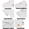 image:imageCOOFANDY Mens Tracksuit 2 Piece Set Crewneck Sweatsuits Jogging Suit Sets Long Sleeve Jacquard Pullover Shirt OutfitsWhite