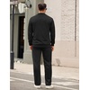 image:imageCOOFANDY Mens Tracksuit 2 Piece Set Geometric Texture Quarter Zip Pullover Sweatshirt Athletic Running SweatsuitsBlack
