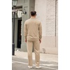 image:imageCOOFANDY Mens Tracksuit 2 Piece Set Geometric Texture Quarter Zip Pullover Sweatshirt Athletic Running SweatsuitsKhaki