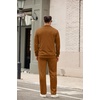 image:imageCOOFANDY Mens Tracksuit 2 Piece Set Geometric Texture Quarter Zip Pullover Sweatshirt Athletic Running SweatsuitsLight Brown