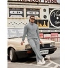 image:imageCOOFANDY Mens Tracksuit 2 Piece Set Geometric Texture Quarter Zip Pullover Sweatshirt Athletic Running SweatsuitsLight Grey