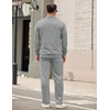 image:imageCOOFANDY Mens Tracksuit 2 Piece Set Geometric Texture Quarter Zip Pullover Sweatshirt Athletic Running SweatsuitsLight Grey