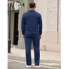 image:imageCOOFANDY Mens Tracksuit 2 Piece Set Geometric Texture Quarter Zip Pullover Sweatshirt Athletic Running SweatsuitsNavy