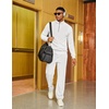 image:imageCOOFANDY Mens Tracksuit 2 Piece Set Geometric Texture Quarter Zip Pullover Sweatshirt Athletic Running SweatsuitsWhite