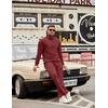 image:imageCOOFANDY Mens Tracksuit 2 Piece Set Geometric Texture Quarter Zip Pullover Sweatshirt Athletic Running SweatsuitsWine Red