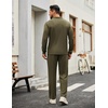 image:imageCOOFANDY Mens Tracksuits 2 Piece Casual Athletic Sweatsuit Quarter Zip Pullover Long Sleeve Running Sport OutfitsArmy Green