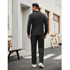 image:imageCOOFANDY Mens Tracksuits 2 Piece Casual Athletic Sweatsuit Quarter Zip Pullover Long Sleeve Running Sport OutfitsBlack