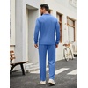 image:imageCOOFANDY Mens Tracksuits 2 Piece Casual Athletic Sweatsuit Quarter Zip Pullover Long Sleeve Running Sport OutfitsBlue