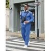 image:imageCOOFANDY Mens Tracksuits 2 Piece Casual Athletic Sweatsuit Quarter Zip Pullover Long Sleeve Running Sport OutfitsBlue