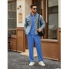 image:imageCOOFANDY Mens Tracksuits 2 Piece Casual Athletic Sweatsuit Quarter Zip Pullover Long Sleeve Running Sport OutfitsBlue