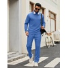 image:imageCOOFANDY Mens Tracksuits 2 Piece Casual Athletic Sweatsuit Quarter Zip Pullover Long Sleeve Running Sport OutfitsBlue
