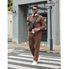 image:imageCOOFANDY Mens Tracksuits 2 Piece Casual Athletic Sweatsuit Quarter Zip Pullover Long Sleeve Running Sport OutfitsBrown