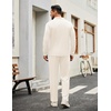 image:imageCOOFANDY Mens Tracksuits 2 Piece Casual Athletic Sweatsuit Quarter Zip Pullover Long Sleeve Running Sport OutfitsCream