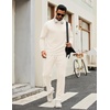 image:imageCOOFANDY Mens Tracksuits 2 Piece Casual Athletic Sweatsuit Quarter Zip Pullover Long Sleeve Running Sport OutfitsCream