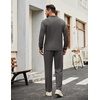 image:imageCOOFANDY Mens Tracksuits 2 Piece Casual Athletic Sweatsuit Quarter Zip Pullover Long Sleeve Running Sport OutfitsDark Grey