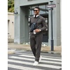 image:imageCOOFANDY Mens Tracksuits 2 Piece Casual Athletic Sweatsuit Quarter Zip Pullover Long Sleeve Running Sport OutfitsDark Grey