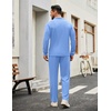 image:imageCOOFANDY Mens Tracksuits 2 Piece Casual Athletic Sweatsuit Quarter Zip Pullover Long Sleeve Running Sport OutfitsLight Blue